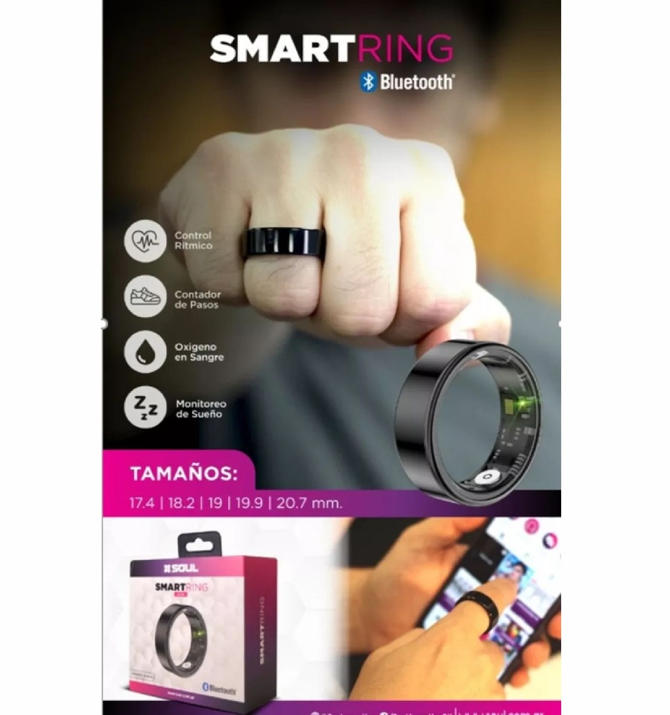 SMART RING SOUL SMW-R08 18.2mm NEGRO