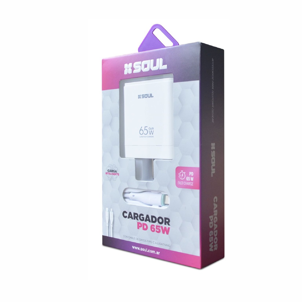 CARGADOR USB SOUL CVQ-USBPD65 SIN CABLE