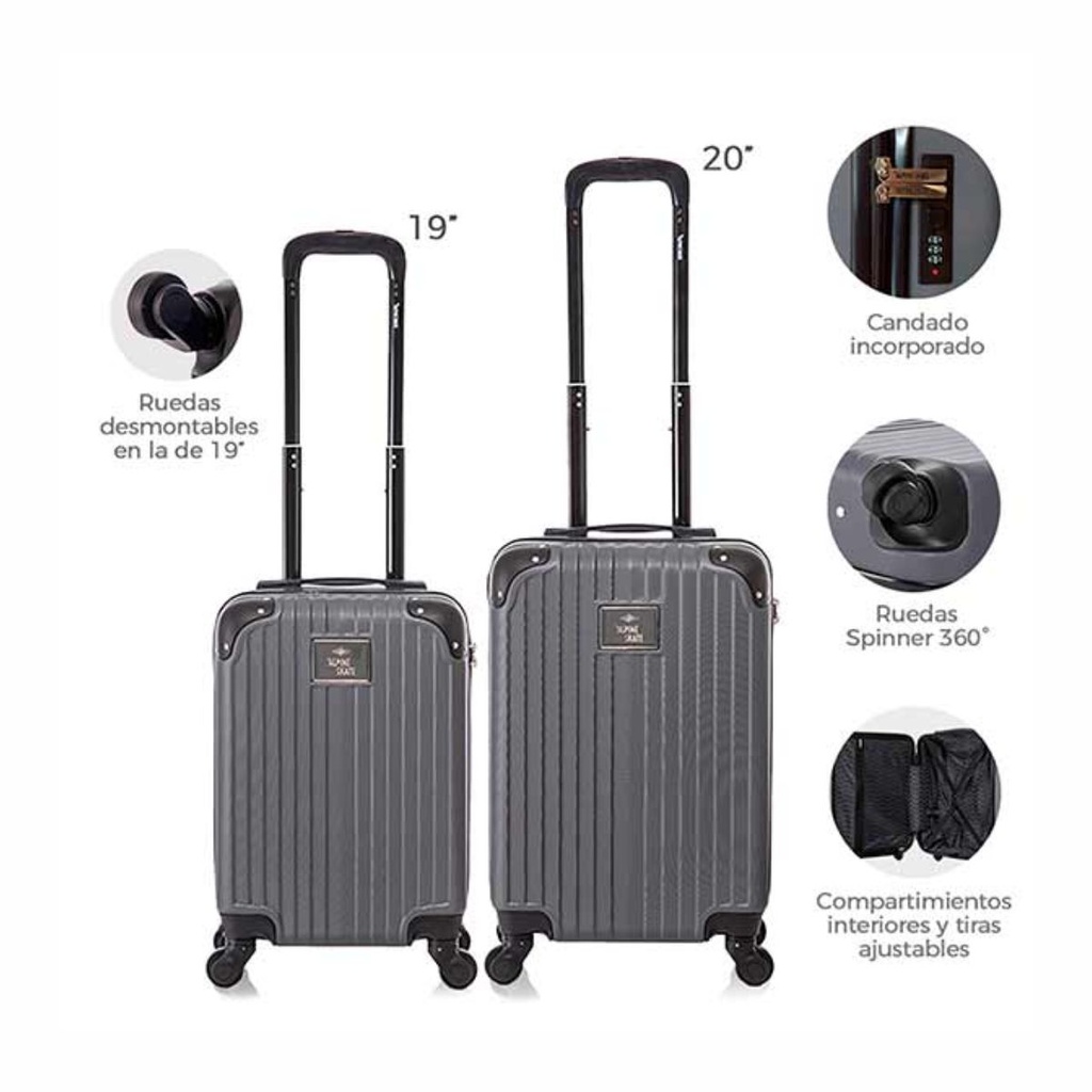 SET VALIJAS ALPINE SKATE 27565 2PZ GRIS