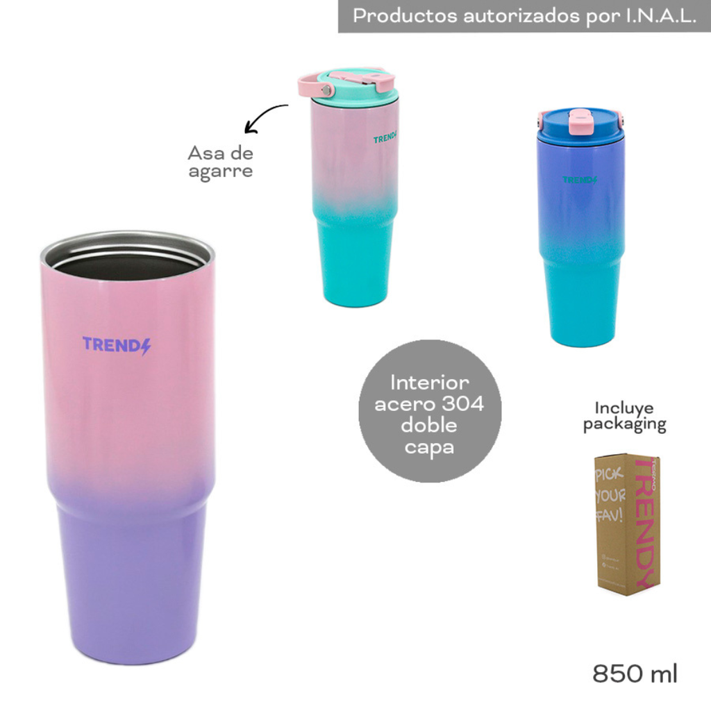 VASO TRENDY 18442 850ML MULTI 3