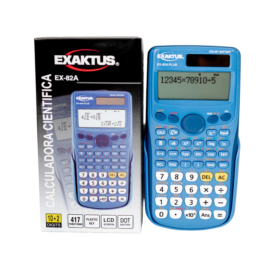 CALCULADORA EXAKTUS EX-82A ES PLUS AZUL