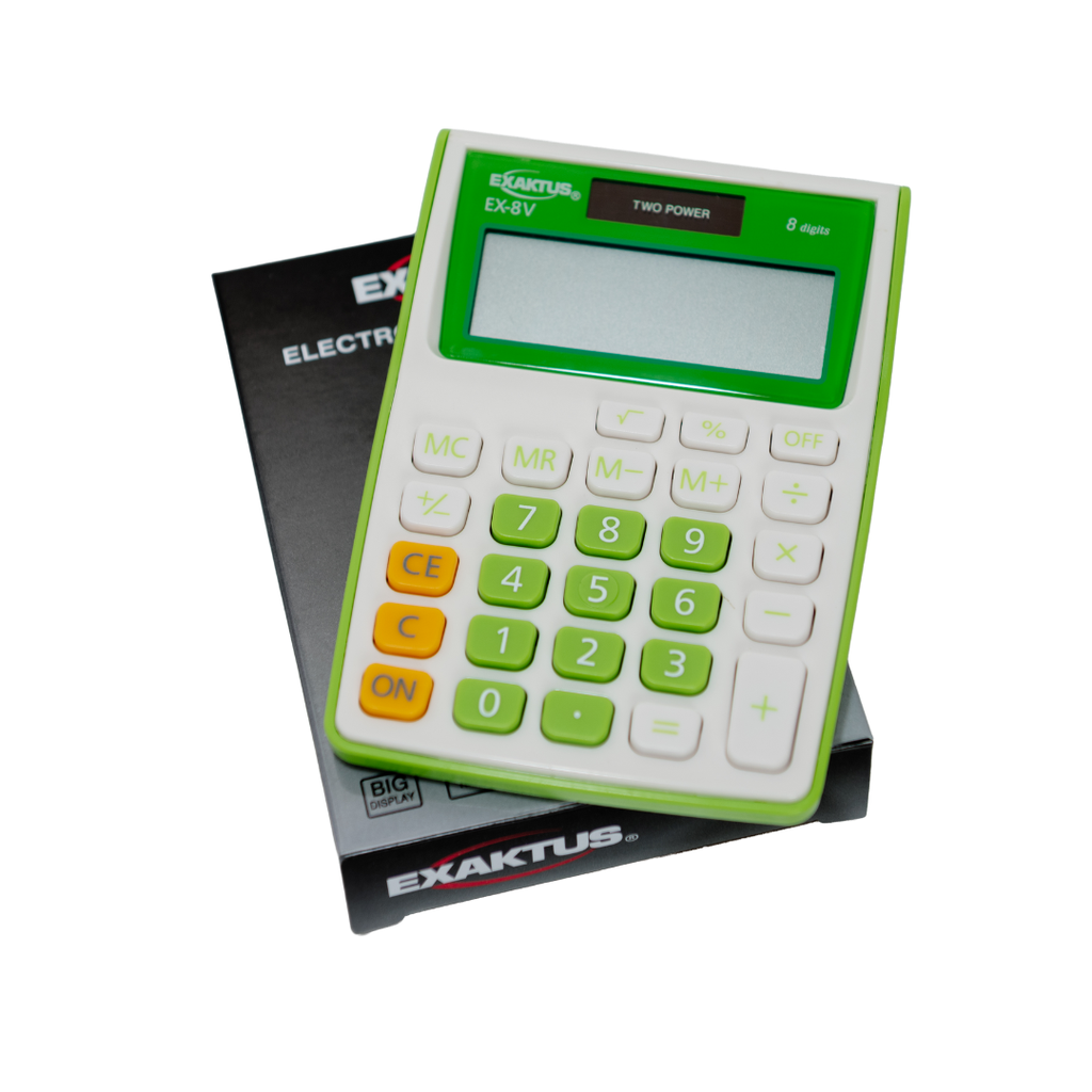 CALCULADORA EXAKTUS EX-8V VERDE